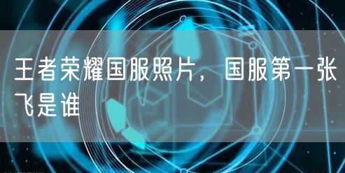 王者荣耀国服照片，国服第一张飞是谁