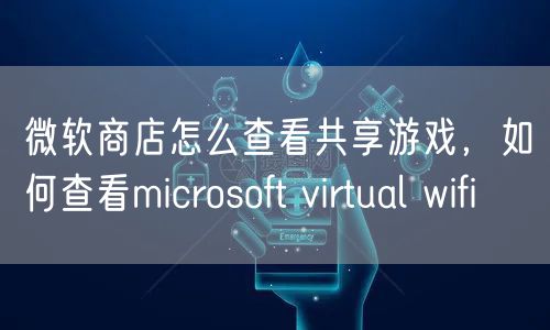 微软商店怎么查看共享游戏，如何查看microsoft virtual wifi