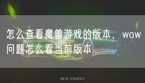 怎么查看魔兽游戏的版本，wow问题怎么看当前版本