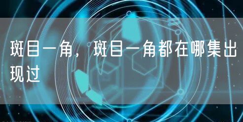 斑目一角，斑目一角都在哪集出现过