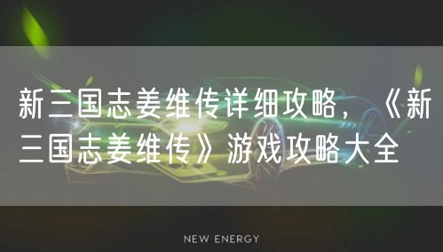 新三国志姜维传详细攻略，《新三国志姜维传》游戏攻略大全