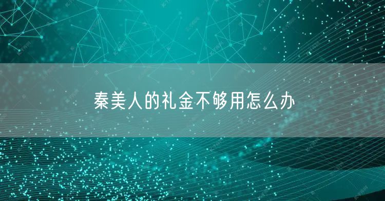 秦美人的礼金不够用怎么办