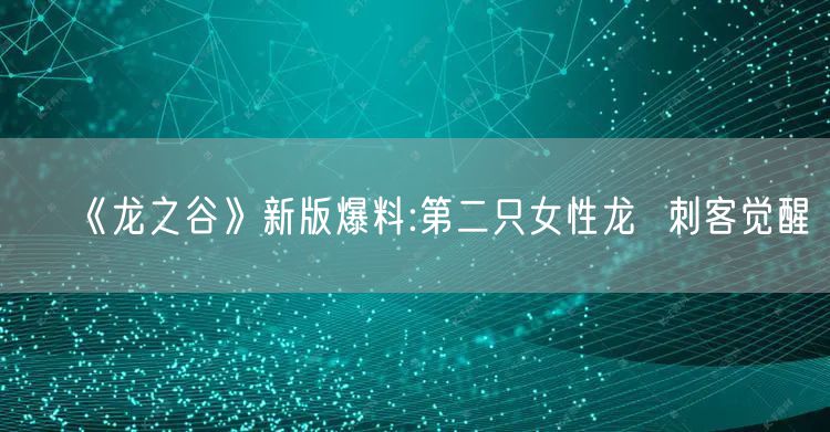 《龙之谷》新版爆料:第二只女性龙  刺客觉醒