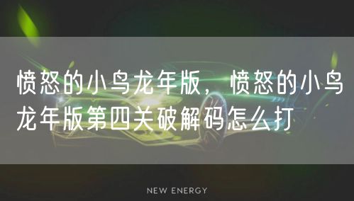 愤怒的小鸟龙年版，愤怒的小鸟龙年版第四关破解码怎么打