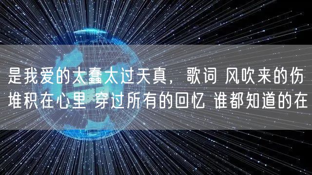 是我爱的太蠢太过天真,歌词 风吹来的伤堆积在心里 穿过所有的回忆 谁都知道的在