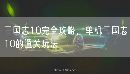三国志10完全攻略，单机三国志10的通关玩法