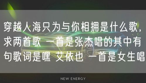 穿越人海只为与你相拥是什么歌,求两首歌 一首是张杰唱的其中有句歌词是嘿 艾依也 一首是女生唱