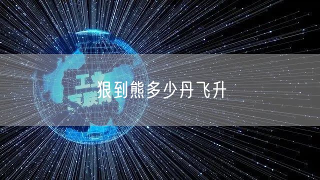 狠到熊多少丹飞升