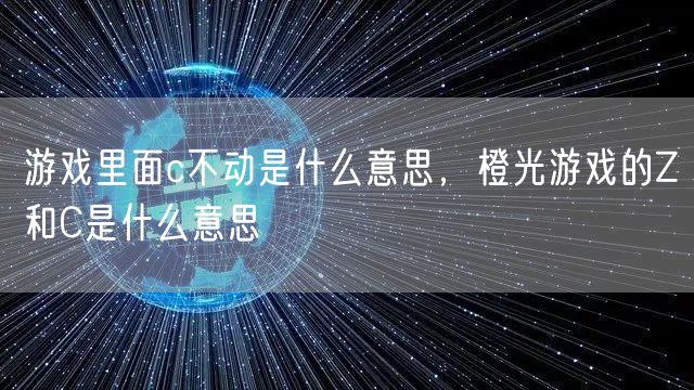游戏里面c不动是什么意思,橙光游戏的Z和C是什么意思