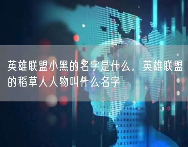 英雄联盟小黑的名字是什么,英雄联盟的稻草人人物叫什么名字