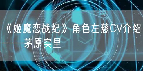 《姬魔恋战纪》角色左慈CV介绍——茅原实里