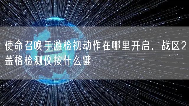 使命召唤手游检视动作在哪里开启,战区2盖格检测仪按什么键