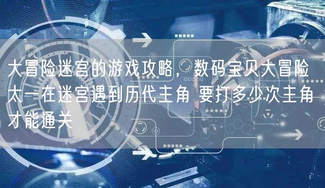 大冒险迷宫的游戏攻略,数码宝贝大冒险 太一在迷宫遇到历代主角 要打多少次主角 才能通关