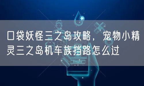 口袋妖怪三之岛攻略，宠物小精灵三之岛机车族挡路怎么过