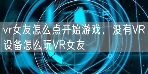 vr女友怎么点开始游戏,没有VR设备怎么玩VR女友