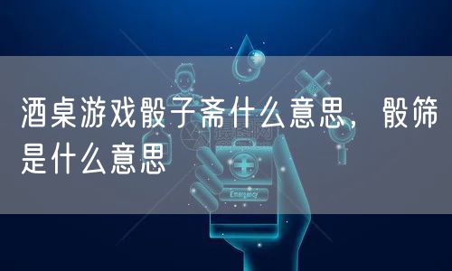 酒桌游戏骰子斋什么意思,骰筛是什么意思