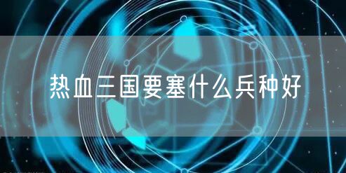 热血三国要塞什么兵种好