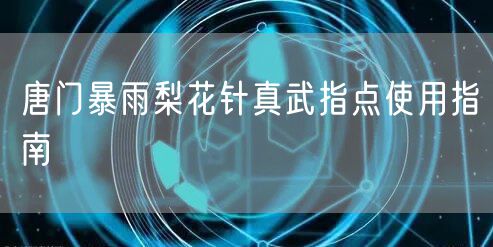唐门暴雨梨花针真武指点使用指南