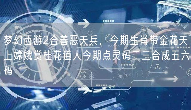 梦幻西游2合善恶天兵,今期生肖带金花天上嫦娥赏桂花道人今期点灵码二三合成五六码
