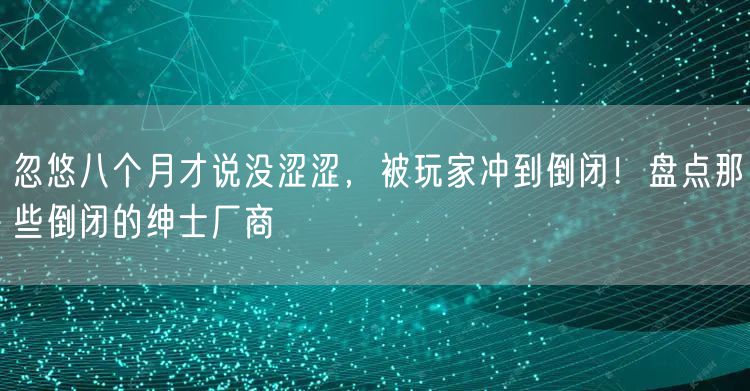 忽悠八个月才说没涩涩，被玩家冲到倒闭！盘点那些倒闭的绅士厂商