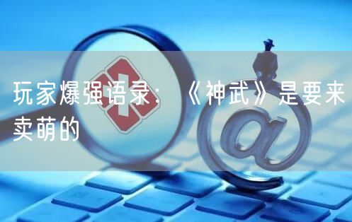 玩家爆强语录:《神武》是要来卖萌的