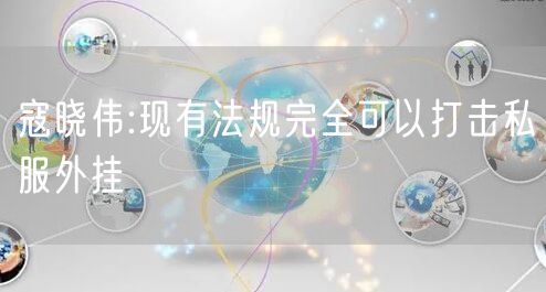 寇晓伟:现有法规完全可以打击私服外挂