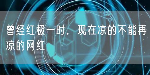 曾经红极一时,现在凉的不能再凉的网红