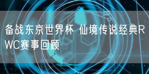 备战东京世界杯 仙境传说经典RWC赛事回顾