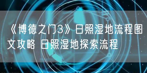 《博德之门3》日照湿地流程图文攻略 日照湿地探索流程