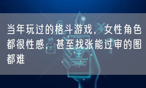 当年玩过的格斗游戏，女性角色都很性感，甚至找张能过审的图都难