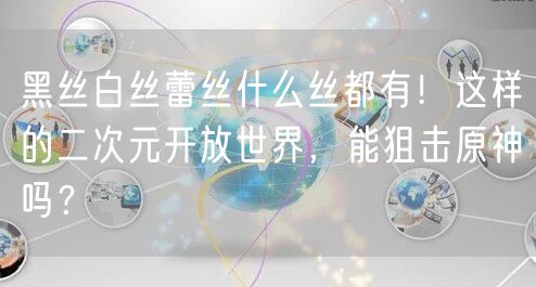 黑丝白丝蕾丝什么丝都有！这样的二次元开放世界，能狙击原神吗？