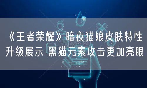 《王者荣耀》暗夜猫娘皮肤特性升级展示 黑猫元素攻击更加亮眼