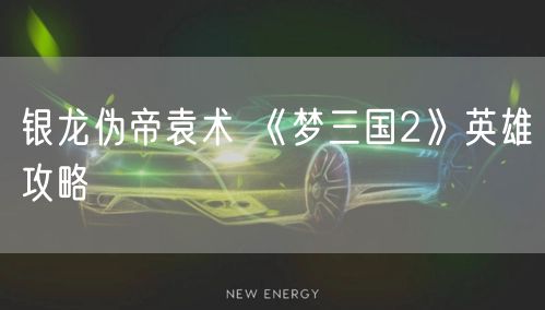 银龙伪帝袁术 《梦三国2》英雄攻略