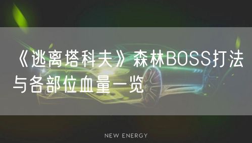 《逃离塔科夫》森林BOSS打法与各部位血量一览