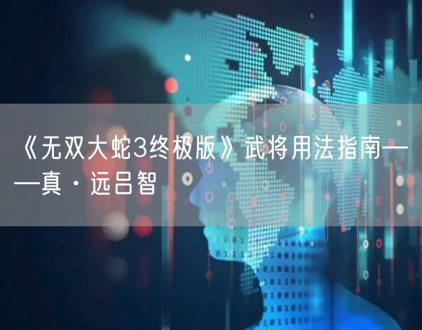 《无双大蛇3终极版》武将用法指南——真·远吕智