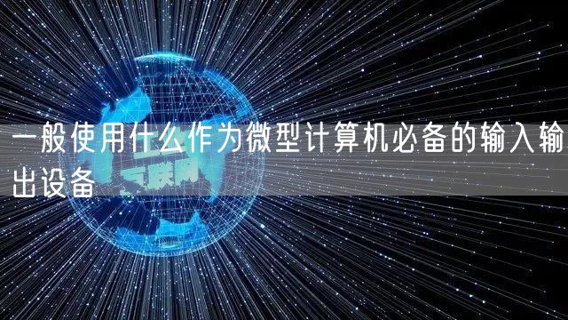 一般使用什么作为微型计算机必备的输入输出设备