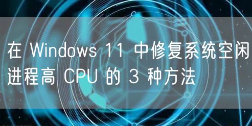 在 Windows 11 中修复系统空闲进程高 CPU 的 3 种方法