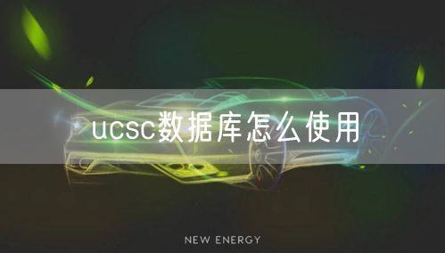 ucsc数据库怎么使用