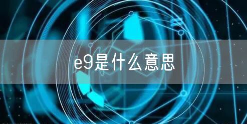e9是什么意思