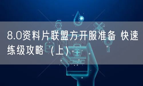 8.0资料片联盟方开服准备 快速练级攻略（上）