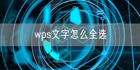 wps文字怎么全选