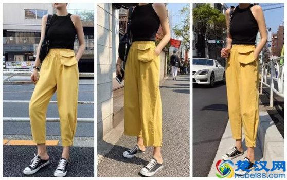  黄色裤子穿什么衣服好看（夏季女生黄色裤子适合搭配什么上衣）
