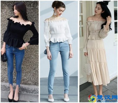 一字肩上衣配什么好看（一字肩上衣的多种搭配法）